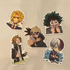 Five My Hero Academia Stickers
